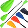 24MOVE Doppelpaddel für SUP und Kajak in grüner Farbe, bestehend aus zwei Paddelblättern und einem stabilen Schaft aus leichtem Aluminium. Ideal für Wassersportaktivitäten.