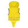 HonuNautic Feststoff Rettungsweste für Kinder in leuchtendem Gelb und Blau, ideal für Sicherheit und Komfort im Wasser, geeignet für Kinder von 10 bis 20 kg.