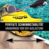 Aufblasbares Kajak Apollo Sea Lion in leuchtendem Gelb am Wasser, ideal für 2 Personen mit komfortablen Sitzkissen und Paddel, für unvergessliche Wassersportabenteuer.