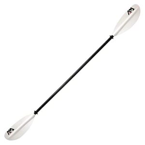 Aqua Marina Kajak-Paddel KP-1 2021, 4-teiliges Aluminium-Paddel in Schwarz/Weiß mit gewölbtem Kunststoff-Glasfaser-Mix Paddelblatt für Kanu Boot Fahren, Länge 230 cm, leicht und stabil.