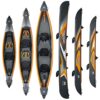 Aqua Marina Kajak Tomahawk AIR-K 14'5" im Set für 2 Personen, aufblasbar mit ergonomischen Sitzen, Pumpe und Rucksack in schwarz und orange