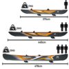 Aqua Marina Kajak Tomahawk AIR-K 14'5" aufblasbares Paddelboot für 2 Personen mit Sitzen, Pumpe und Rucksack in schwarz und orange