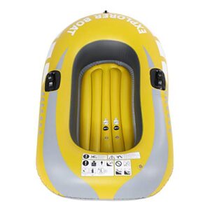 VGBEY Aufblasbares Schlauchboot in leuchtendem Gelb, ideal für Angeln und Freizeitaktivitäten auf dem Wasser, mit stabilen Luftkammern und Haltegriffen.