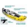 Aufblasbares Kajak Explorer K2 in gelb mit zwei Sitzen, geeignet für 2 Personen, ideal für Freizeitfahrten auf dem Wasser