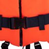 awn Rettungsweste BRAVISSIMO in leuchtendem Orange mit schwarzem Kunststoffverschluss, breiten Riemen und durchgehendem Reißverschluss für optimale Sicherheit im Wasser.