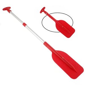 BSTCAR Kajakpaddel in Rot, zerlegbar, aus Aluminium, mit T-Griff, Länge 106 cm, ideal für Kajaks und Schlauchboote