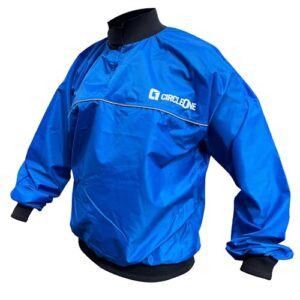 Circle One Cag Spray Jacke in Blau für unisex Outdoor-Aktivitäten, wasserdicht, mit Neopren-Kragen und elastischen Bündchen für Komfort und Schutz.