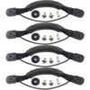 Set aus vier robusten Ersatzgriffen für Kajaks, Kanus und Bootsbehelf, mit ergonomischer gummierter Oberfläche und stabilen Kunststoffhalterungen zur sicheren Montage.