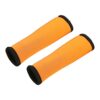 Zwei ergonomische Kajak Paddelgriffe in leuchtendem Orange, 15 cm lang, rutschfest und weich, ideal für komfortables Paddeln ohne Blasenbildung.