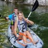 Mizikuu Kajak Paddelleine, 1.5 Meter elastische Sicherungsleine mit Karabinerhaken, ideal für Kajakfahren, Kanu und SUP Boards.