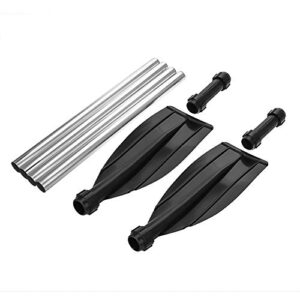 Wakects Kajakpaddel Set aus zwei abnehmbaren Aluminiumlegierungs-Paddeln mit gerippten Blättern für optimales Paddelerlebnis.