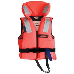 Lalizas Feststoff Rettungsweste 100N in leuchtend orange für Kinder von 15 bis 30 kg, mit ergonomischem Design und hoher Sichtbarkeit für maximale Sicherheit auf dem Wasser.