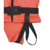 Lalizas Feststoff Rettungsweste 100N in leuchtendem Orange, geeignet für Personen von 15 bis 30 kg, mit ergonomischem Design und Sicherheitsgurten für optimale Sichtbarkeit und Schutz auf dem Wasser.