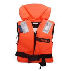 Sichere orangene Rettungsweste für Kinder mit CE ISO 12402-4 Zertifizierung, geeignet für Wassersport und Aktivitäten im Wasser, bietet 45 Newton Auftrieb und erhöht die Sichtbarkeit.
