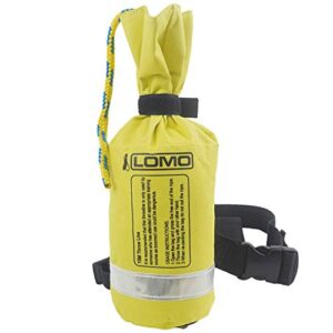 Lomo Wurfsack für Kajaks in leuchtendem Gelb mit Gürtel für maximale Sichtbarkeit und Sicherheit bei Wassersportaktivitäten, Länge 15 Meter.