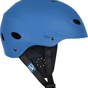 Leichter Mesle Wassersport Helm Ultuna mit abnehmbarem Ohrenschutz, ideal für Wakeboarden, Kitesurfen und Kajakfahren, in modernem blauen Design.