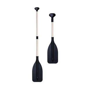 Oceansouth teleskopierbares Stechpaddel aus pulverbeschichtetem Aluminium in Schwarz und Weiß, ideal für Wassersportarten wie Kajakfahren und Kanufahren.