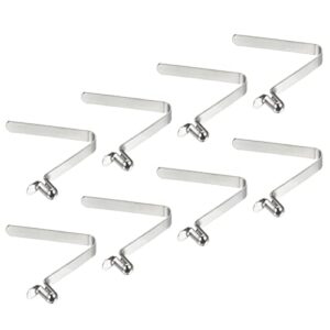 Set von acht langlebigen 8x5mm Druckknöpfen aus Manganstahl mit vernickelter Oberfläche für verschiedene Outdoor-Anwendungen.