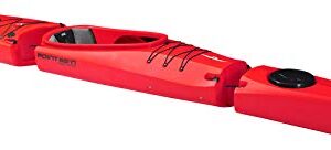 Zerlegbares rotes Kajak Mercury GTX für zwei Personen, ideal für Abenteuer auf Seen und Flüssen, mit ergonomischen Sitzen und sicherem Stauraum.