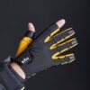 Professionelle Segelhandschuhe für Erwachsene mit langen Fingern und nackten Fingern und Daumen, ideal für Segeln, Paddelsport und Windsurfen, schwarzes Design