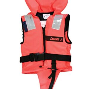 Lalizas Rettungsweste für Kinder im Alter von 10-20 kg, ISO 12402-4 zertifizierte Feststoffweste in leuchtendem Orange für hohe Sichtbarkeit und Sicherheit im Wasser.