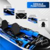 SKINHAWK Exclusiv Blau Kajak Set 380, aufblasbares Kajak für 2 Personen mit ergonomischen Sitzen und umfangreicher Ausstattung, ideal für Wassersportabenteuer auf Seen und Flüssen.