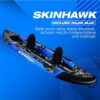 SKINHAWK Exclusiv Blau Kajak Set 380 in ansprechendem Design für 2 Personen, ideal für Wassersportabenteuer auf Seen und Flüssen.