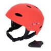 Leuchtend roter Wassersporthelm von Tontron, geeignet für Kajak, Kanu, Stand-Up-Paddling und Surfen, Größe L (55-61 cm) mit ventilierendem Design und abnehmbaren Ohrenschützern.