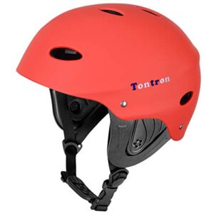 Leuchtend roter Wassersporthelm für Kajak, Kanu, Kite-Surfen und mehr, Größe L (55-61cm) mit optimalem Aufprallschutz und atmungsaktivem Design.