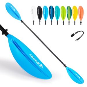 Verstellbares Abahub Kajak Paddel von 220 cm bis 240 cm aus Aluminium mit ergonomischem Design und verschiedenen Klingenfarben für Kajakfahren.