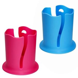 Set aus zwei multifunktionalen Paddle Board Getränkehaltern in Blau und Rosa, ideal für Kajak und Wassersport, mit sicherem Saugnapfdesign.