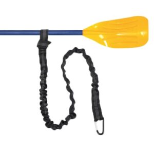 GXGM Schwarz Kajak Sicherheit Paddelleine mit Paddel und Sicherheitsleash für Wassersport, Kanu und Boot.