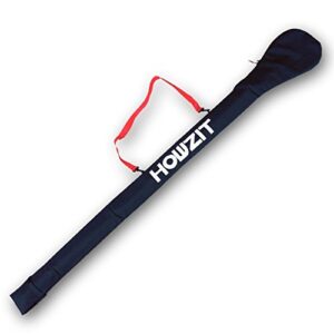 Schvarze HOWZIT SUP Paddle Bag ONE für Stand Up Paddling, geeignet für Paddel von 150 bis 225 cm, aus robustem Nylon mit Polsterung und verstellbarem Tragegurt.