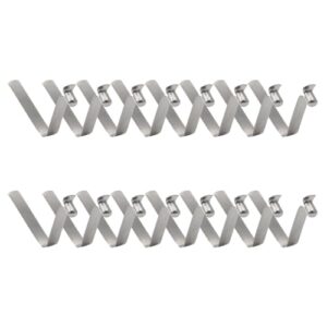 16 Edelstahl Zeltstangen-Clips für Camping und Outdoor-Aktivitäten in einer V-Form angeordnet, rostfrei und korrosionsbeständig, ideal für Kajak-Paddel und Zeltstangen.