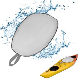 Wasserdichte Kajak Cockpit Abdeckung aus Oxford-Stoff in Grau, ideal zum Schutz gegen Wasser und Schmutz während der Lagerung von Kajaks.