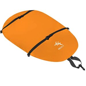 Wasserdichte Kajak-Cockpit-Abdeckung in Orange mit Zickzackmuster, ideal zum Schutz vor Wasser und Schmutz für Kajakfahrer.
