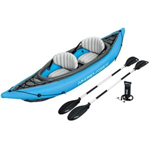 Bestway Hydro-Force Kajak-Set Cove Champion X2 in leuchtendem Blau, ideal für zwei Personen, ausgestattet mit gepolsterten Sitzen und Paddeln, perfekt für Outdoor-Abenteuer auf Seen und Flüssen.
