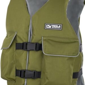 Mesle Schwimmweste für Erwachsene in olivgrün mit praktischen Taschen und robustem Design für Sicherheit beim Wassersport