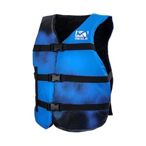 Mesle Schwimmweste für Erwachsene, 50N Auftrieb, ideal für Wassersportarten wie SUP, Kanu und Wakeboard, mit verstellbaren Gurten und körpernahem Design.