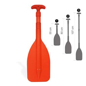 Oceansouth Teleskoppaddel von 55 cm bis 107 cm, ideal für Wassersport und Kajakfahren, in leuchtendem Orange mit ergonomischem T-Griff und breiten Paddelblättern für optimale Leistung.