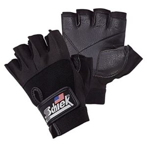 Schiek 715 Premium Series Hebehandschuhe in Größe M, fingerlos, rutschfester Griff, ideal für Kraftsport und Fitnessaktivitäten.