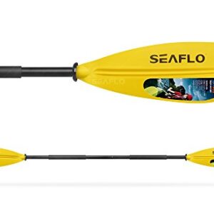 Seaflo LIGHTEU Gelb Doppelpaddel für Kajak und Kanu mit Fiberglas-Polypropylen Blättern und robustem Aluminiumschaft, ideal für Paddel-Abenteuer auf dem Wasser.