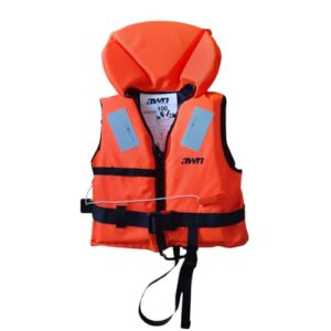 Rettungsweste, Schwimmweste, Schutz, Segeln, Kajak, Motorboot, Signalpfeife, Reflexstreifen, Orange-Schwarz