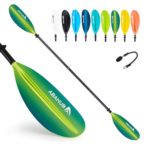 Kajakpaddel aus Aluminiumlegierung mit verstellbarer Länge von 220 bis 240 cm und Paddelleine für Kajakfahren.