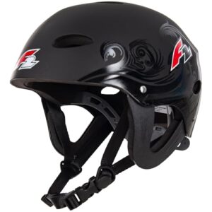 Sicherheits-Helm für Wassersport, F2 Helm in Schwarz, robuster und leichter Schutz für Aktivitäten im Wasser.
