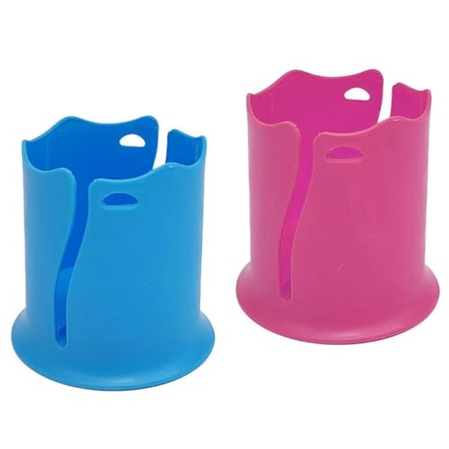 Zwei Getränkehalter aus blau und rot für Stand Up Paddle Board, Kajak oder Boot. Ideal für große Tassen, Dosen und Wasserflaschen.