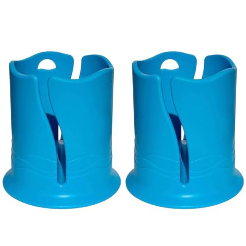 Zwei blaue Getränkehalter für Paddelboard, perfekt geeignet für Trinkflaschen und Wasserflaschen auf deinem Stand-up-Paddle-Board.