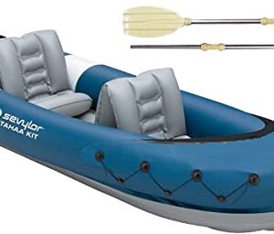 Sevylor Tahaa Kajak, aufblasbares Schlauchboot für 2 Personen mit Paddel und robuste PVC-Schale