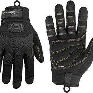 Kletterhandschuhe mit gepolsterten Handflächen und Fingern für Klettern, Abenteuer und Outdoor-Aktivitäten in Schwarz