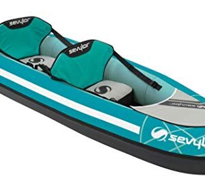 Sevylor Madison Aufblasbares Kajak 327cm x 93cm für zwei Erwachsene, stabiles und leichtes Design mit hoher Stabilität auf dem Wasser
